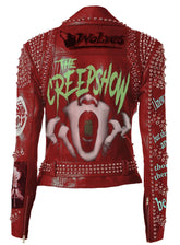 Multi-Tone Steampunk Studded Fashion, Biker's Slipknot Leather Jacket, Punk's Not Dead Gothic Handmade, Iron Maiden Brando Jacket,